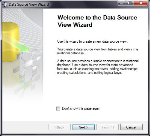 launch the Data Source View Wizard. 