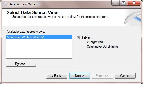 On the Select Data Source View page