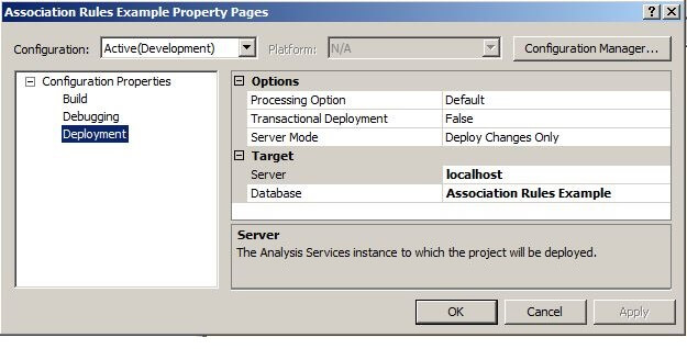 examine the Visual Studio project's properties page