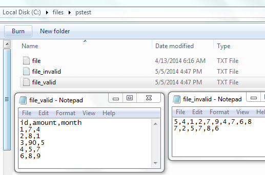 SeparateGoodBadLines -file "C:\files\pstest\file.txt" -ch "," -validCount 2