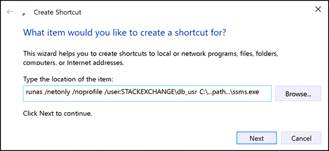create shortcut
