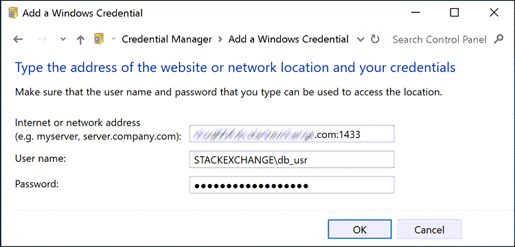 add a windows credential