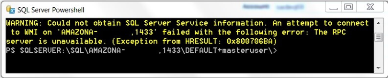 Access via PowerShell throws error