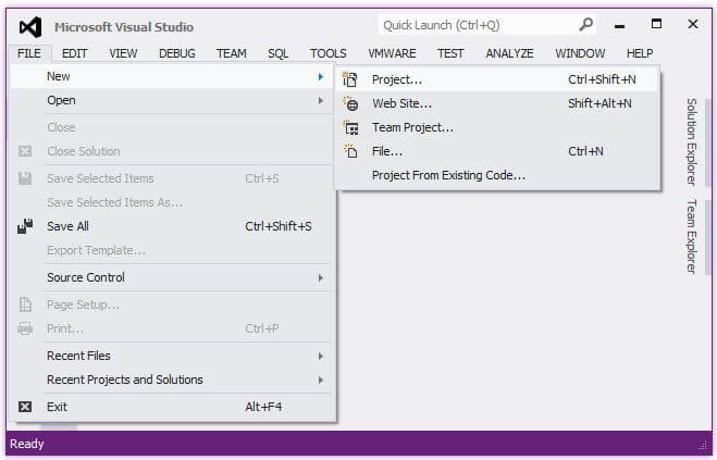 In Visual Studio, create a new Analysis Services Multidimensional and Data Mining Project. 