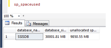My database size is 30001.81 MB with 9850.55 MB unallocated 