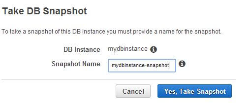DB snapshot name