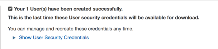 Click the "download credentials" button 