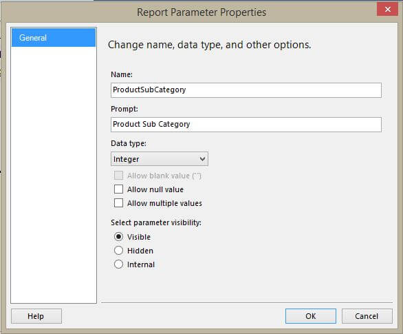 ProductSubCategory Report Parameter Properties1
