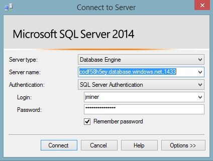 SSMS Connect To Server