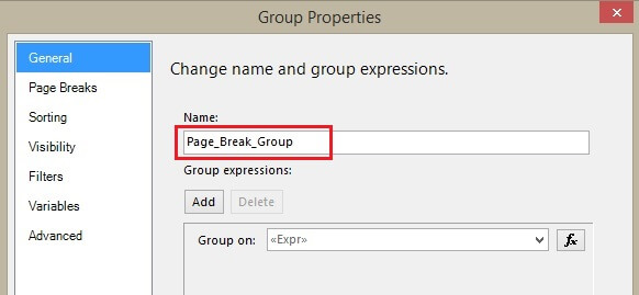 Group Properties - Group Name