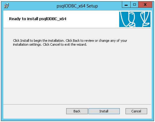 Installing the 64-bit ODBC driver for PostgreSQL 9.3