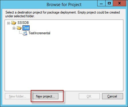 Creating a new project using the deployment wizard