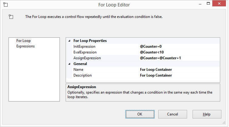For Loop Container has been configured
