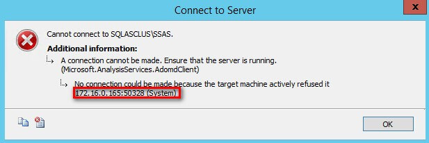 SQL Server Management Studio Unable to Connect to Analysis Services