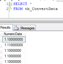 select data from table