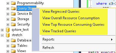 SSMS Query Store Container