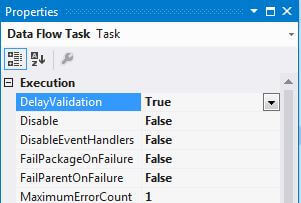 Data Flow Task Delay Validation