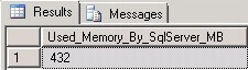 Review the memory usage in SQL Server after code is run