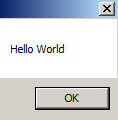 Hello World Pop-up Screen