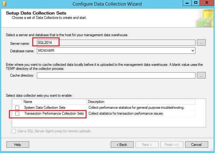 SQL Server 2014 Configure Data Collection Wizard