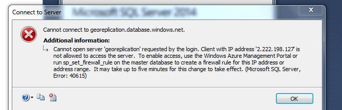SQL Server Management Studio error message due to firewall issues