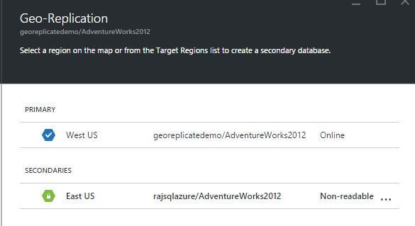 See the database roles swapped in the Geo Replication interface