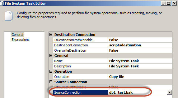 File system source connection