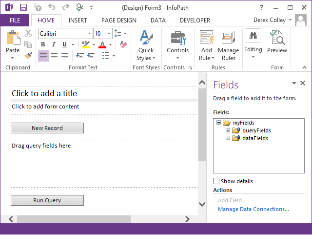 Microsoft InfoPath Blank Form