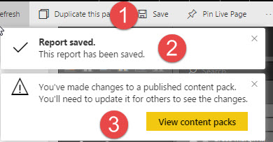 Changed Power BI Content Pack