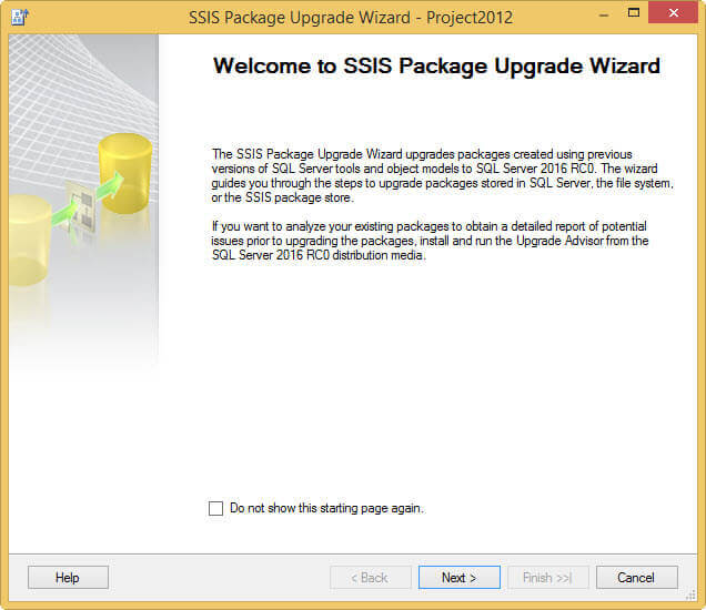 SSIS Package Upgrade Wizard