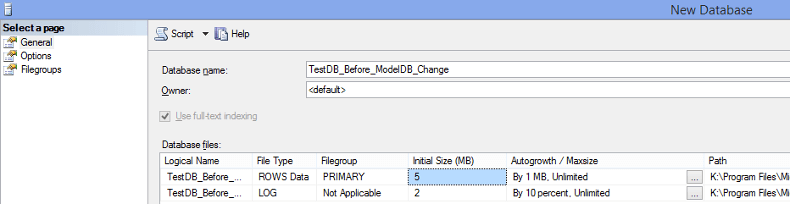 User Database - General - Before Modifying Model