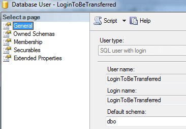 SQL Server user and login mapping correctly
