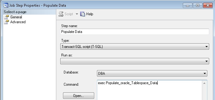 SQL Server Agent Job Step for Data Collection