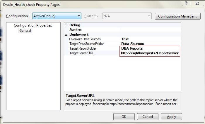 SSRS TargetReport folder under which you want to deploy report and enter the Target Server URL