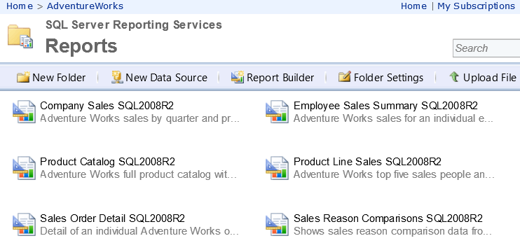 SSRS Folders, Subfolders, Datasources, Datasets and Reports for a given folder