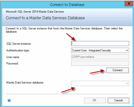 MDS database connection information