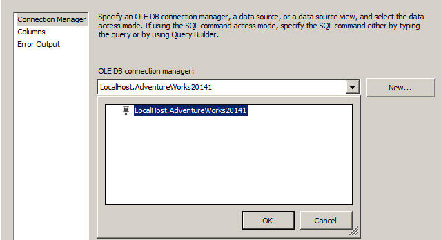 Selecting a connection in SQL Server Integration Services