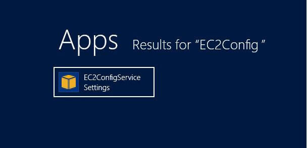Searching for EC2Config Service Settings Application