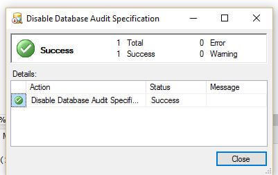 Disable SQL Server 2016 Auditing 