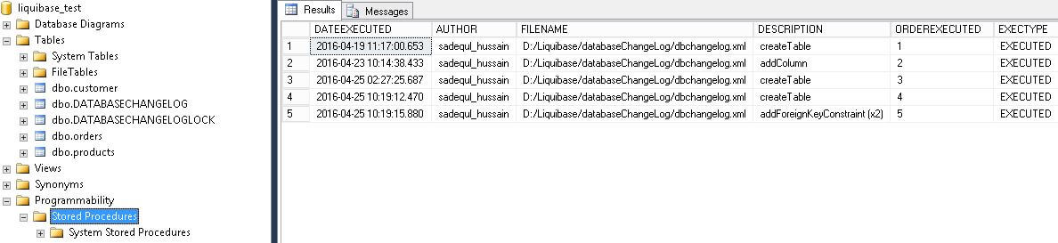 Successfull Rollback of Stored Procedure by Liquibase