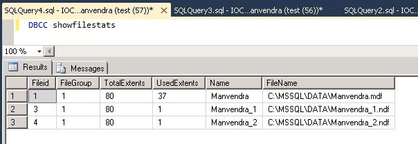 used extents post SQL Server table creation