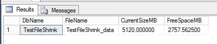 SQL Server Current Size and Free Space