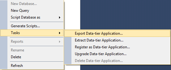 Export Data-tier Application from SQL Azure to on premise version of SQL Server