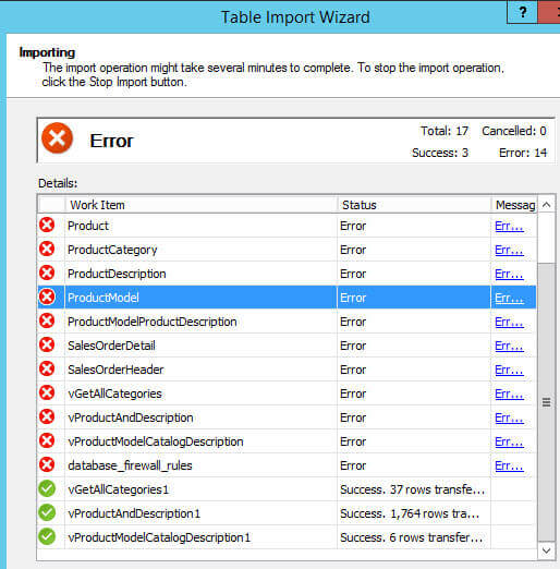 Table Import Wizard Errors When Importing Data