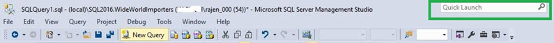 SQL Server Management Studio Quick Launch