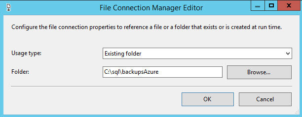 SQL Server Integration Services File Connection Manager Editor
