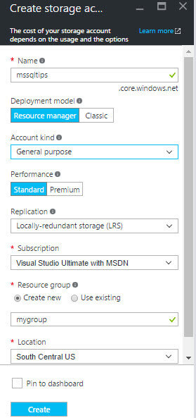 Microsoft Azure Storage Account Configuration