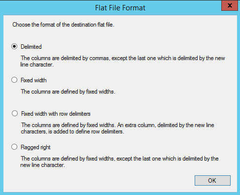 Specify the Flat File Format