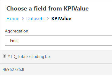 selecting KPI value in SQL Server Report Builder