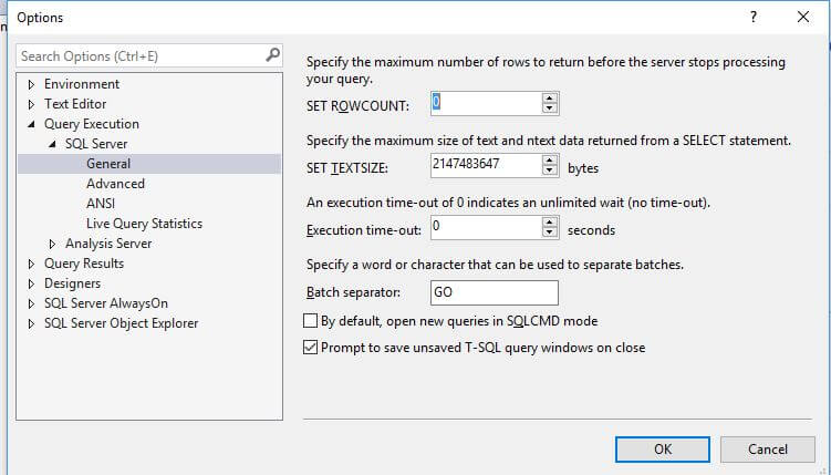 Option to skip prompt for saving opened T-SQL query windows in SQL server management studio